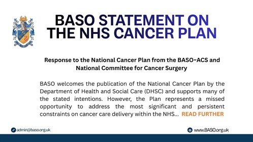 2026 BASO Statement on NHS Cancer Plan